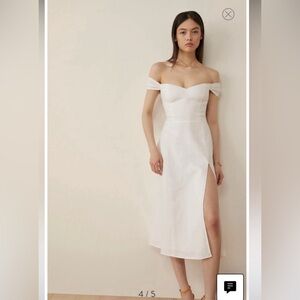 Reformation Bridgton White linen dress